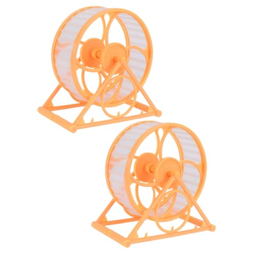 POPETPOP 2St Mausrad Rattenball Frettchen leise Räder Meerschweinchenkäfig Katzenlaufrad Hamster hamsterspielzeug Hamster Laufrad Hamsterzubehör Leises Rennmäusenrad pp Yellow von POPETPOP