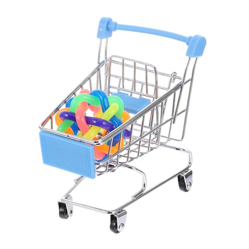 POPETPOP 2stücke Pack Papagei Mini Einkaufswagen Spielzeug Schnabeltraining Vogelspielzeug Mit Ball Für Papageien Sittiche Und Abs Konstruktion Futter Snack Behälter Balance Und von POPETPOP