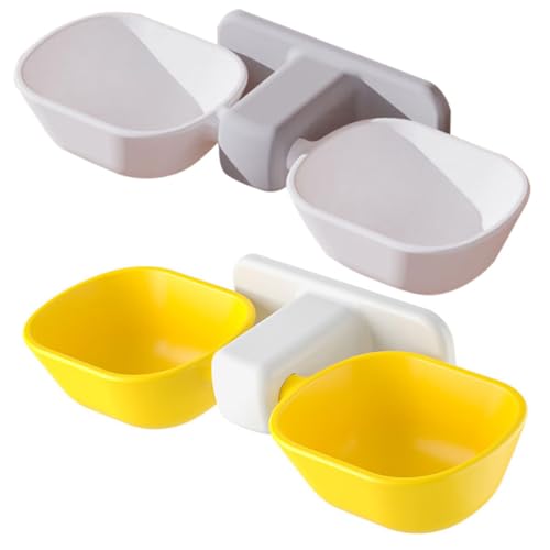 POPETPOP 2stücke Hängender Katzenfutter Und Wassernapf Mit Wandmontage Doppel-futternapf Für Haustiere Glatte Oberfläche Gegen Bodenverschmutzungen POPETPOP 2stücke Hängender Katzenfutter Und Wassernapf Mit Wandmontage Doppel-futternapf Für Haustiere Glatte Oberfläche Gegen Bodenverschmutzungen von POPETPOP