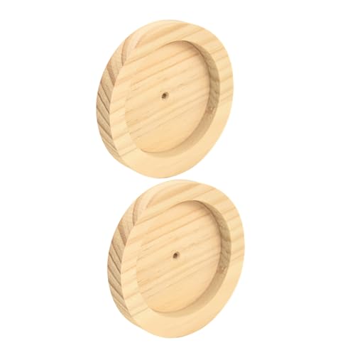POPETPOP 2-teiliger Futternapf Aus Holz Für Kleintiere Hamsterfutterhalter Futteraufbewahrungsplatte Für Hamster Haustierkäfigzubehör von POPETPOP