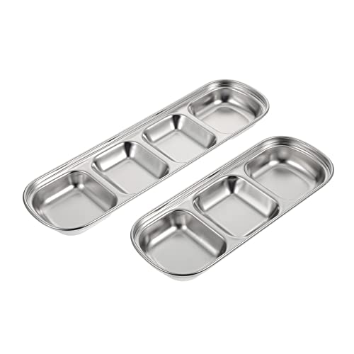 POPETPOP 2stücke Edelstahl Futtertablett Mit Mehreren Gittern Futterteller Für Haustiere Kleiner Futterteller Für Hamster Leicht Zu Reinigen Und Aufzubewahren von POPETPOP