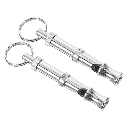 POPETPOP 2Stücke Hundepfeife Metall Schallpfeife für Effektives Hundetraining und Tragbar für Große und Welpen Lanyard für Einfache Handhabung von POPETPOP