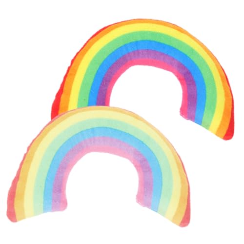 POPETPOP 2Stücke Katzenkissen Mit Katzenminze Förmiges Schlafkissen Für Katzen Für Unterstützung Drinnen Und Draußen Regenbogenfarben von POPETPOP