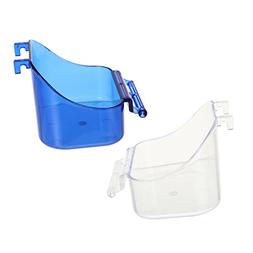 POPETPOP 2stücke Transparente Vogelbadewanne Für Papageien Und Kleinvögel Käfighängende Badewanne Multifunktionale Futterschalen Für Vögel Zum Spielen Und Baden - Transparent von POPETPOP