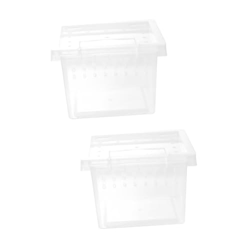 POPETPOP 2er-Box Aufzuchtbox Für Insekten Tragbarer Käfig Reptilien Terrarienbecken Leopardgecko Schildkrötenboxen Reptilienzuchthaus Einsiedlerkrebskäfig Spinnengehege Plastik Transparent von POPETPOP