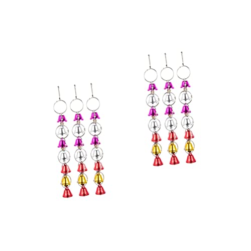 POPETPOP 2sets Papagei Glocke Spielzeug Vogel Käfig Glocke Decor Metall Glocken Spaß Papagei Diversion Spielzeug 3 Stücke * 2 von POPETPOP