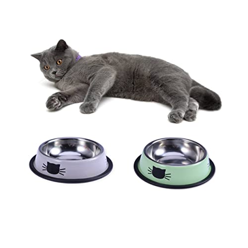 POPETPOP Doppelter Katzennapf Aus Edelstahl Für Kätzchen Futternapf Ohne Boden Katzenfutter- Und Wassernapf-Set von POPETPOP