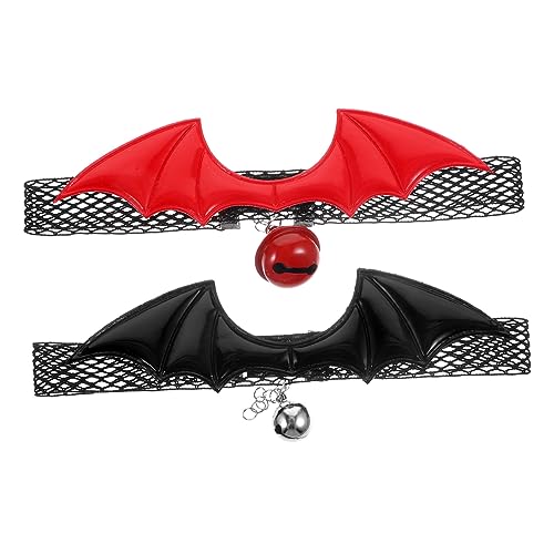 POPETPOP Verstellbares Halloween-katzenhalsband Mit Glöckchen Fledermausflügel- Für Bequeme Haustier-Halskette von POPETPOP