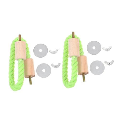 POPETPOP Vogel Stehend Stick Papagei Seil Sitzstange Für Käfig 2 Pcs Grün Sittich Sitzstange Stangen Baumwolle Seil POPETPOP Vogel Stehend Stick Papagei Seil Sitzstange Für Käfig 2 Pcs Grün Sittich Sitzstange Stangen Baumwolle Seil von POPETPOP