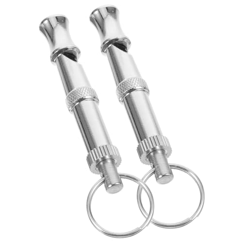 POPETPOP 2st Pfeife Für Hunde Hundepfeife Zurückrufen Quietschend Hundeklicker Hundehalsband Mittel Geräte Zur Abschreckung Von Hundegebell Pfeife Aus Metall Tonpfeife Haustierpfeife Silver von POPETPOP