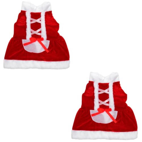 POPETPOP 2st Weihnachtswelpenkostü Welpen-Outfits Hund Katze Kostü Warmes Kleid Weihnachten Hund Katze Warme Kleidung Winter-Party-Haustier-Hoodie Weihnachtshundekostü Weihnachtskatze von POPETPOP