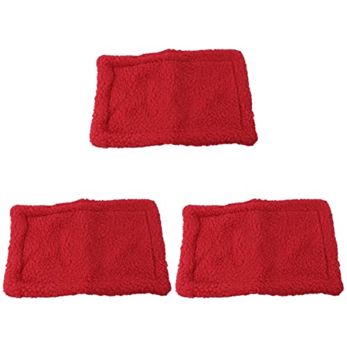 POPETPOP Hamsterunterlage 3 Stück 30 X 20 cm Gemütliche Schlafmatte Für Haustiere Heimtierbedarf Rot Leicht Zu Reinigen von POPETPOP