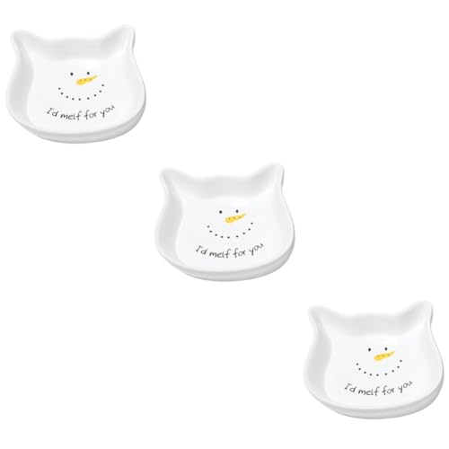 POPETPOP 3 STK Keramikschale Schüssel Für Katzenfutter Kreativer Katzennapf Lebensmittelbehälter Aus Keramik Hund Wassernapf Keramiknapf Für Haustiere Weiß Wasserspender Modellieren von POPETPOP