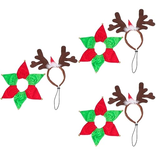 POPETPOP 3 Sätze Haustier-Weihnachts-Stirnband Urlaub Haustier Haarband Clown-Halsband Für Haustiere Weihnachtshunde-lätzchen Weihnachtshalsbänder Für Welpen Elch Baumwolle Polyester Geweih POPETPOP 3 Sätze Haustier-Weihnachts-Stirnband Urlaub Haustier Haarband Clown-Halsband Für Haustiere Weihnachtshunde-lätzchen Weihnachtshalsbänder Für Welpen Elch Baumwolle Polyester Geweih von POPETPOP