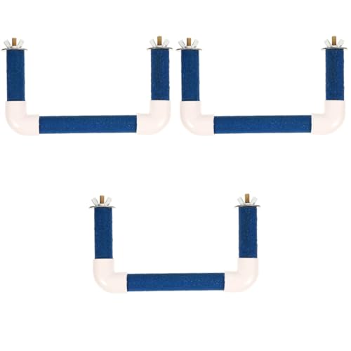 POPETPOP 3 Sets Käfig Vogel Barsch Papagei Barsch Form Papagei Plattform Fuß Übung Sand Pfote Schleifen Stick von POPETPOP