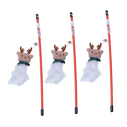 POPETPOP Lustige Weihnachten Katze Teaser Zauberstäbe 3pcs Katze Weihnachten Spielzeug Interaktive Haustier Katze Training POPETPOP Lustige Weihnachten Katze Teaser Zauberstäbe 3pcs Katze Weihnachten Spielzeug Interaktive Haustier Katze Training von POPETPOP
