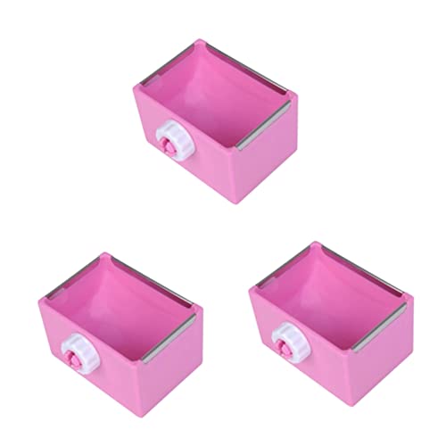 POPETPOP 3-teilige Futternapf-Set für Stabile Quadratische Schüsseln mit Bolzenhalter Platzsparend Sicher und für Heimtierbedarf von POPETPOP