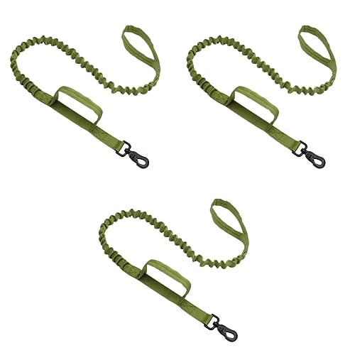 POPETPOP 3 Stücke Einstellbare Hund Training Leine Grün Nylon Komfortable Griff Elastische Stretch für von POPETPOP