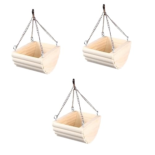 POPETPOP 3 Stücke Hamster Papagei Schaukel Nest Holz Hängen Nest Pet Liefert Bereich für Haustiere von POPETPOP