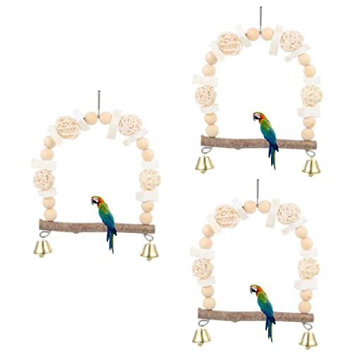 POPETPOP 3st Papagei Schaukelring Hängender Vogel Vogelbarschständer Vogelschaukel Schaukelspielzeug Für Papageien Vogelspielplatz Vogel Seil Hängematte Sittich Holzrahmen Hölzern Schwingen POPETPOP 3st Papagei Schaukelring Hängender Vogel Vogelbarschständer Vogelschaukel Schaukelspielzeug Für Papageien Vogelspielplatz Vogel Seil Hängematte Sittich Holzrahmen Hölzern Schwingen von POPETPOP