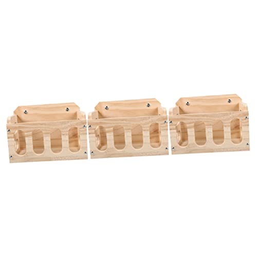 POPETPOP 3st Futterstelle Für Kaninchen Hamster Heuraufe Heuhalter Für Kaninchen Heukorb Hühnergrieß Kaninchen Heukrippe Fressgitter Aus Holz Hasenheuspender Sandbecken Hölzern Kleine Tiere von POPETPOP