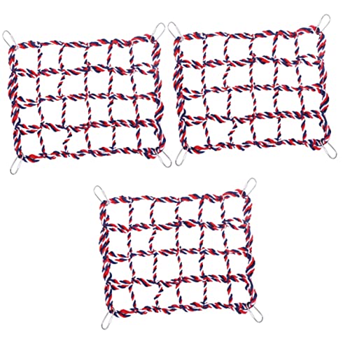 POPETPOP 3 Stück Dickes Baumwollseilnetz Gitter-hängematte Für Kleintiere Für Hamster Ratten Und Frettchen Übungsschaukel Spielzeug Metallklammern Für Den Käfig POPETPOP 3 Stück Dickes Baumwollseilnetz Gitter-hängematte Für Kleintiere Für Hamster Ratten Und Frettchen Übungsschaukel Spielzeug Metallklammern Für Den Käfig von POPETPOP