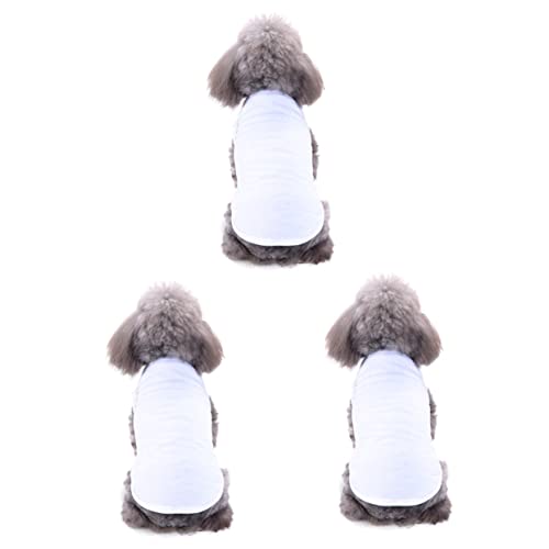 POPETPOP 3st Sommerweste Sommerliche Hundekleidung Laufweste Kurzarm-Shirt Für Haustiere Welpen-t-Shirts Sommerkleid Hündchen Weiß von POPETPOP