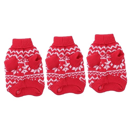 POPETPOP 3 Stücke Schneeflocke Muster Haustier Pullover Warme Welpen Mantel Für Hund Kleidung Weihnachten Feier POPETPOP 3 Stücke Schneeflocke Muster Haustier Pullover Warme Welpen Mantel Für Hund Kleidung Weihnachten Feier von POPETPOP