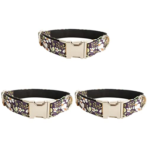 POPETPOP Verstellbar 3-Teiliges Zubehör-Halsband mit Katzenbiss Bedrucktes Schwarzes Größe Ringknopf Widerstandsfähig Diensthund Metall Welpenhalsband POPETPOP Verstellbar 3-Teiliges Zubehör-Halsband mit Katzenbiss Bedrucktes Schwarzes Größe Ringknopf Widerstandsfähig Diensthund Metall Welpenhalsband von POPETPOP