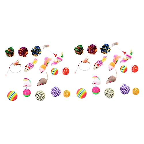 POPETPOP 32-teiliges Katzenspielzeug-Set 5 Stück Verspieltes Interaktives Haustierspielzeug Künstliche Mäuse Für Katzen POPETPOP 32-teiliges Katzenspielzeug-Set 5 Stück Verspieltes Interaktives Haustierspielzeug Künstliche Mäuse Für Katzen von POPETPOP