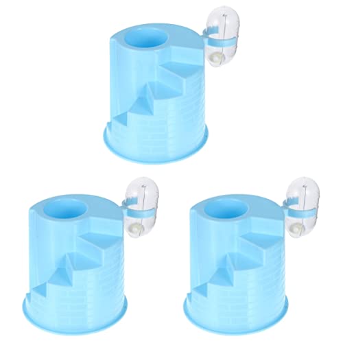 POPETPOP Hamsterhaus 3Pcs Hamster Chinchilla Plastik Kleintierzubehör Hamster Leiter Wasser Ratte mit Bären Hütte Nest Schlafspender Igel Versteck Gold Blau Versteck Lustiges Bett von POPETPOP