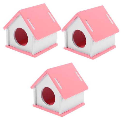 POPETPOP 3st Hamsterversteck Meerschweinchenschloss Rennmauskäfig Hamstergehege Hamsterhütte Aus Keramik Hamster Verstecken Hamsterlabyrinth PVC Rosa Schlafendes Nest Empfindlich von POPETPOP