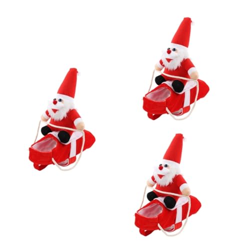 POPETPOP 3st Haustier-Cosplay Hund Winter Festival-Haustier Verkleiden Sich Weihnachtspuppe Reitanzug Hund Weihnachtsmann Kostüm Trim Mantel Weihnachtsmann-Haustier-Outfits Kleidung von POPETPOP