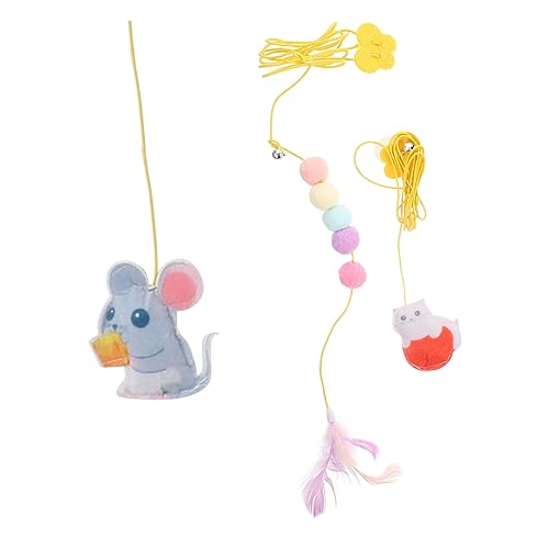 POPETPOP Interaktives Katzenspielzeug-Set Zum Aufhängen 3-teilig Plüsch-Teaser-mäuse Für Kätzchen Katzen Spielspaß von POPETPOP