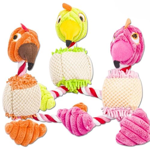 POPETPOP Bequemer Halt Sicheres Material Vogel-plüschspielzeug Für Das Hundetraining 3-teiliges Haustierspielzeug Quietschendes Geräusch Für Welpen von POPETPOP