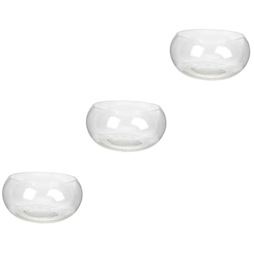 POPETPOP 3stücke Klarer Glaskrug Für Kleine Fische Transparentes Rundes Aquarium Für Pflanzen Und Dekoration Für Büro Und Zuhause Öffnung von POPETPOP