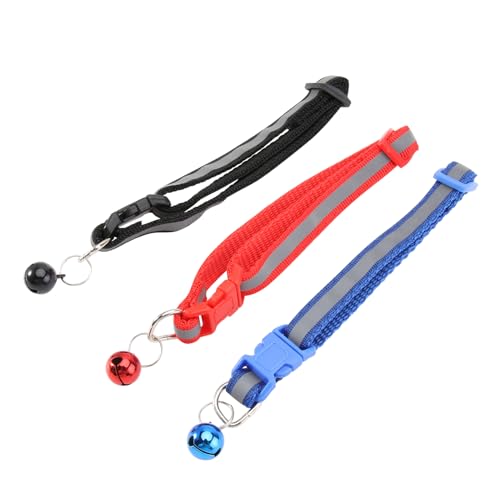 POPETPOP Verstellbares Reflektierendes Haustierhalsband Mit Glöckchen 3 Farben Rot Schwarz Für Hunde Welpen Katzen POPETPOP Verstellbares Reflektierendes Haustierhalsband Mit Glöckchen 3 Farben Rot Schwarz Für Hunde Welpen Katzen von POPETPOP