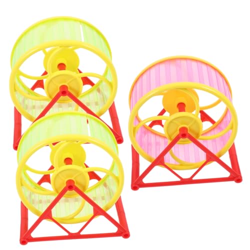 POPETPOP 3Stücke Hamster Laufspielzeug Interaktives Fitnesslaufband Für Kleine Nager Kunststoff Zufällige Perfektes Übungsspielzeug Für Hamster Und Rennmäuse von POPETPOP