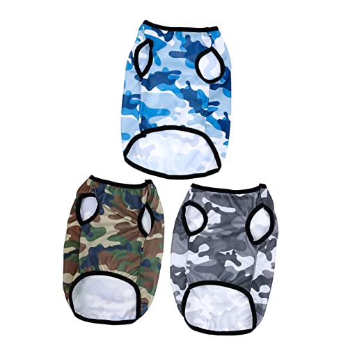 POPETPOP 3Stücke Teiliges Hundehemd Camouflage Weste für Atmungsaktive Haustierkleidung für Kleine Stilvolles und Komfortables Hundekostüm Schmutzresistent POPETPOP 3Stücke Teiliges Hundehemd Camouflage Weste für Atmungsaktive Haustierkleidung für Kleine Stilvolles und Komfortables Hundekostüm Schmutzresistent von POPETPOP