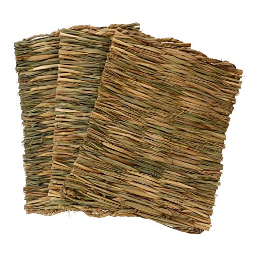 POPETPOP 3st Einstreu Für Kaninchen Grasmatten Für Kaninchen Hamster Kauspielzeug Bett Hasengrasmatte Kaninchengrashaus Fußpolster Für Kleine Tiere Maisblätter Meerschweinchen Kaninchenhaus von POPETPOP