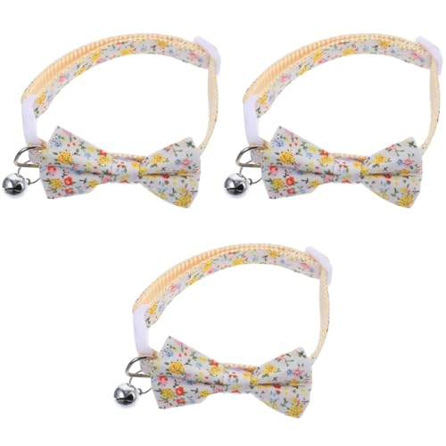 POPETPOP 3-teiliges Stilvolles Katzenhalsband Mit Fliege Und Glöckchen Für Katzen Und Welpen Haustierzubehör Für Veranstaltungen von POPETPOP