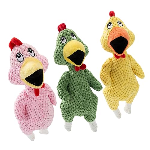 POPETPOP 3st Kauspielzeug Für Haustiere Weihnachten Hundespielzeug Haustier Hund Katze Lieferungen Weiche Plüschtiere Für Hunde Screaming Chicken Toy Schreiendes Huhn Singen von POPETPOP