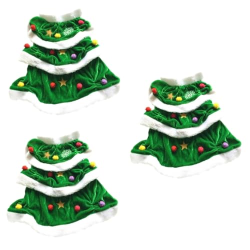 POPETPOP 3St Weihnachtshundekostü Weihnachtswelpenumhang Katze Cosplay-Anzug Hunde-Outfit Kleidung äntel Hundekleid in Weihnachtsbaumform Haustierkleid für Party Hündchen Mantel Rock Hase von POPETPOP