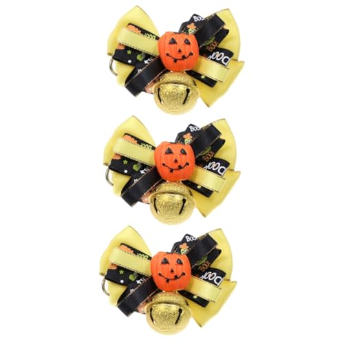 POPETPOP 3 Stück Verstellbares Hundehalsband Mit Fliege Haustier-Halsband Mit Schleife Für Hunde Kürbis-Festival-Thema Glocke Heimtierbedarf von POPETPOP