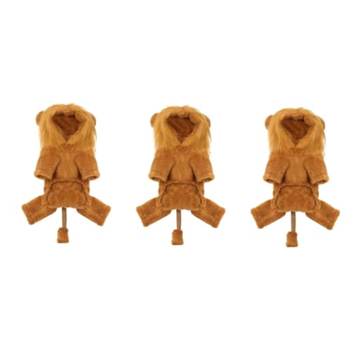 POPETPOP 3st Pet Dog Lion Transformation Outfit Haustier-löwen-Kleidung Katze Löwe Mähne Löwenmähne Kostüm Haustier-löwen-Outfit Welpen-löwenmähnen Hund-löwen-Outfit Overall Plüsch von POPETPOP
