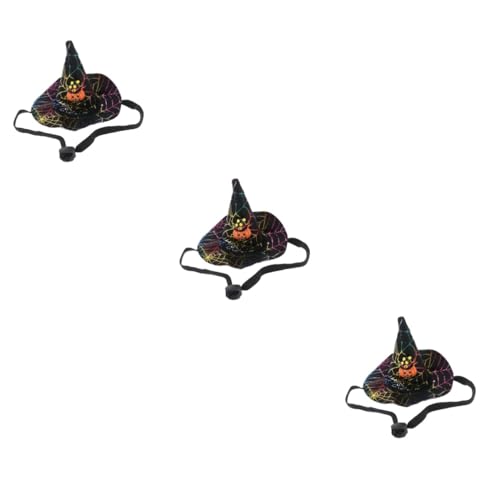 POPETPOP 3-teiliges Halloween-Hut Für Haustiere Katzen Welpen Party Cosplay Weicher Stoff Spinnennetz Kürbis-Design Größenverstellbar POPETPOP 3-teiliges Halloween-Hut Für Haustiere Katzen Welpen Party Cosplay Weicher Stoff Spinnennetz Kürbis-Design Größenverstellbar von POPETPOP