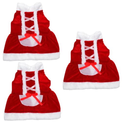 POPETPOP 3st Winterkleidung Für Haustiere Weihnachtsmann-hundeanzug Welpen-Outfits Weihnachtsmann-Outfit Weihnachtshaustierbekleidung Hunde-Outfits Weihnachtsfeier Hundekostü Hundemäntel von POPETPOP