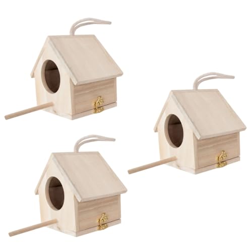 POPETPOP 3st Zubringer Bluebirds- Vogelhaus Für Käfig Vogelhäuschen Für Draußen Vogelbäder Für Draußen Vogelfutterstation Vogelfütterungshalter Kolibrishäuser Für Draußen Pavillon Holz von POPETPOP