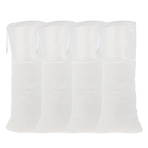 POPETPOP 4 Stück Filterbeutel Für Aquarien Sieb Besonderheit Tank Aquarienfilter Schwimmbad Luft Teich Trichter Netz Stecker Fisch Schwamm Bausatz Aquarium Schwämme Baumwolle Weiß Polyester von POPETPOP