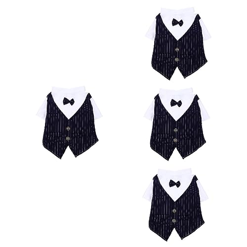 POPETPOP 4 Stück Haustieranzug Hund Verkleiden Formelles Hemd Der Katze Hundekostüme Für Mittelgroße Hunde Welpenanzug Mit Fliege Weihnachtsmann-Shirt Für Jungen Lätzchen Hündchen Polyester POPETPOP 4 Stück Haustieranzug Hund Verkleiden Formelles Hemd Der Katze Hundekostüme Für Mittelgroße Hunde Welpenanzug Mit Fliege Weihnachtsmann-Shirt Für Jungen Lätzchen Hündchen Polyester von POPETPOP